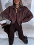 "MANAGE 32371" suede-like jacket - choco
